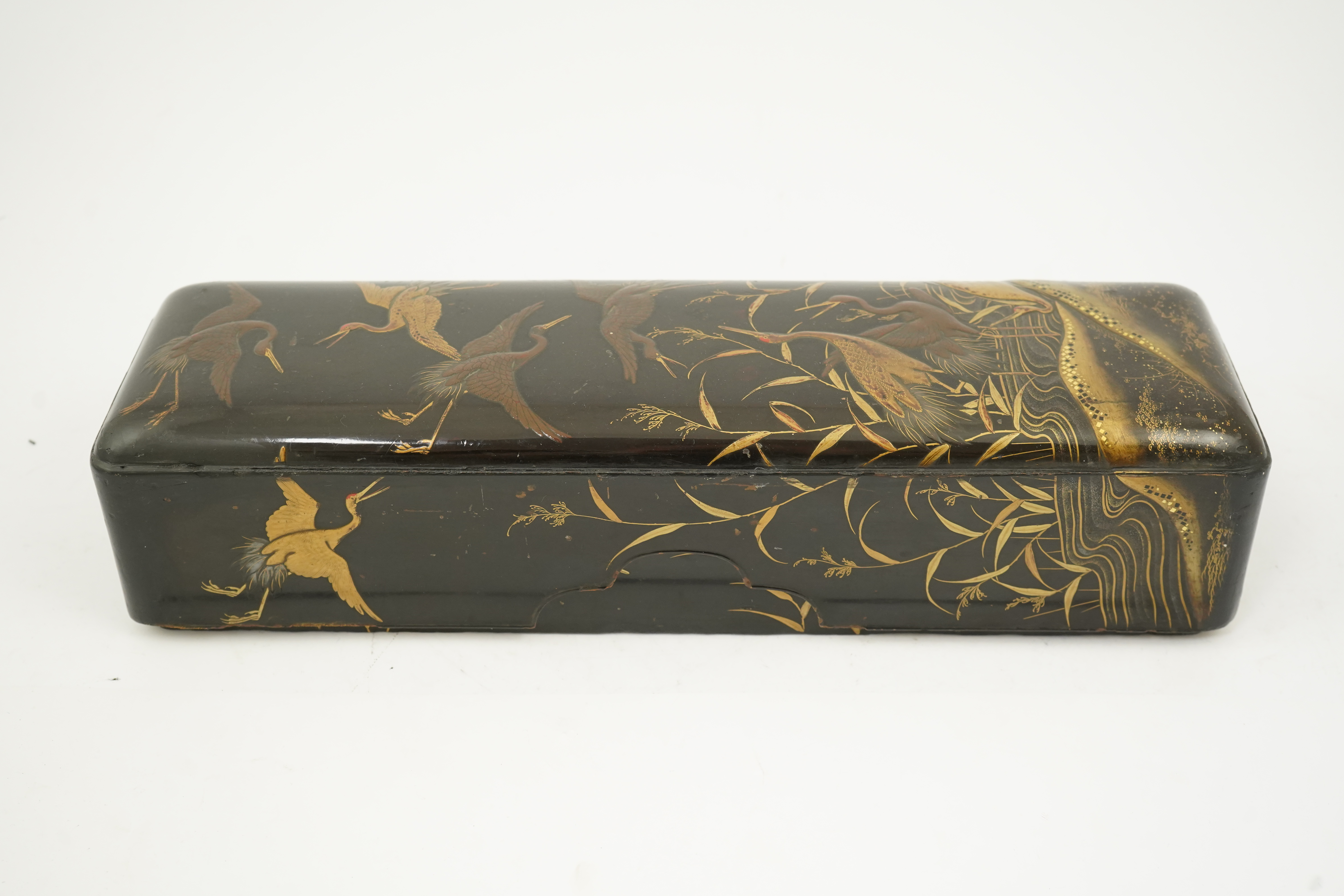 A Japanese lacquer fubako (letter box), Edo period